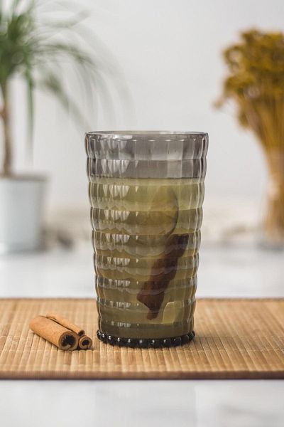 HSDemirci Allegra Smoked Set of 6 Glasses 750 ml Acrylic Material - Not Glass Shatter Resistant