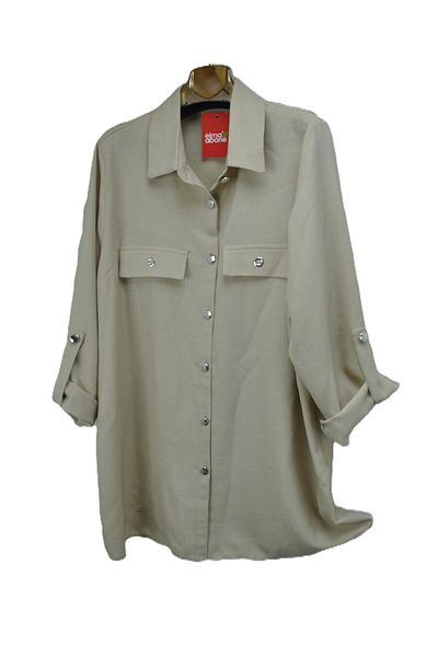 elma abone LARGE SIZE LINEN SHIRT