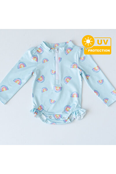 Mama Yoyo Baby&Kids Önden Fermuarlı - Alttan Çıtçıtlı Mayo Gökkuşağı