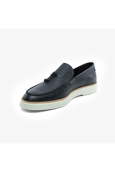 Greyder 18490 Siyah Hakiki Deri Erkek Loafer Ayakkabı