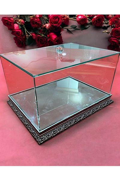 AYZ HOME Glass Embroidered Dowry Box Promise Engagement Bride Groom Bundle Box Large Size/ 40*30*20