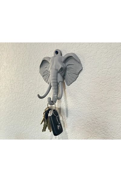 Plasfire Wall Type Keychain Hanger Gray Elephant