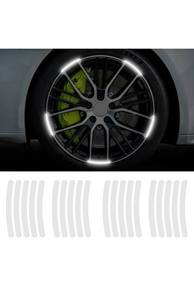 OEM Set of 20 pieces "Wheel Arch" Reflective Elements for cars, bicycles, motorcycles, ATVs, scooters, Silver color