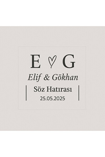 140 Adet Kişiye Özel Kına Nişan Söz Nikah Düğün Etiketi Şeffaf Sticker 3,5x3 Cm