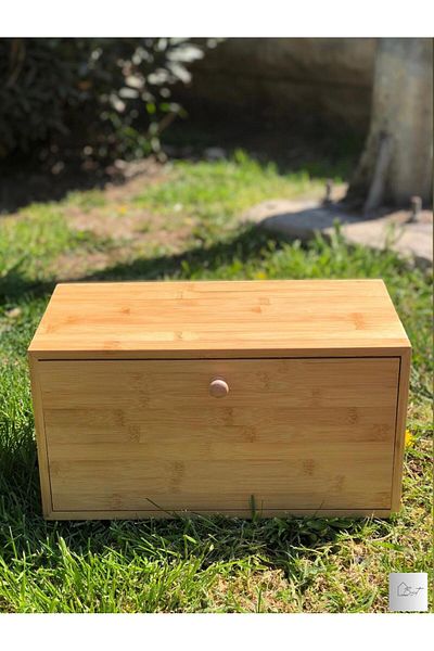 KARALYAN Bamboo Bread Cabinet Bread Box Retractable Bamboo Bread Bowl Bread Storage Box