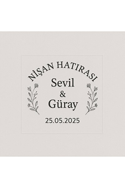 Sym Hediyelik 125 Adet Kişiye Özel Kına Nişan Söz Nikah Düğün Etiketi Şeffaf ...