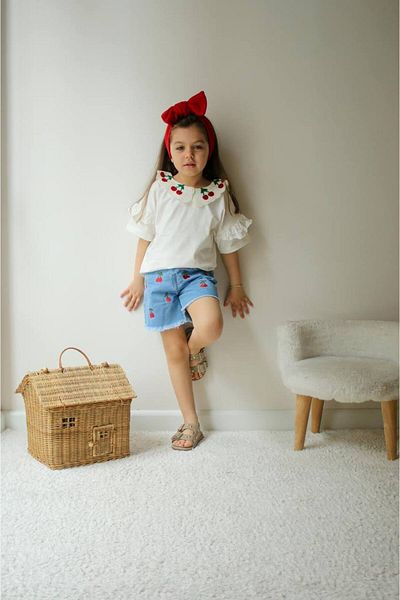MİO Set de bluze pentru fete din denim brodat