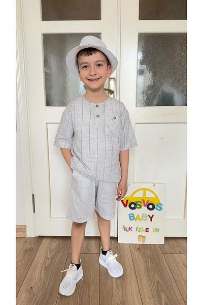 VOSVOSBABYSTORE Cotton & Linen Shorts Suit