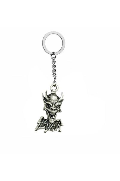 Herşey Nota Slayer Rock Metal Style Keychain – Gothic Unisex Keychain Model – Durable Metal Material