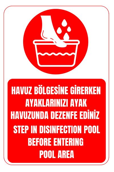 Girl Power 35 X 50 Pool Foot Disinfecting Warning Sign 3 mm Foil Printing on Dekota