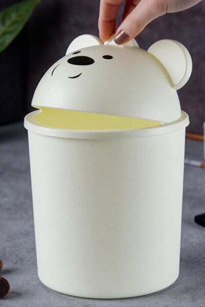 Scream Mini Trash Can 1 Liter Set of 3 Mini Trash Can with Teddy Bear Panda Pattern for Children's Room Office