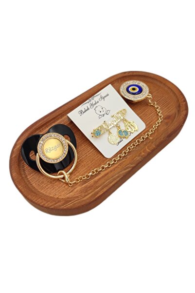 Serap Yılmaz Sahi Isimli Siyah Renkli Taşlı Silikon Damaklı Bebek Emzik Ve Is...