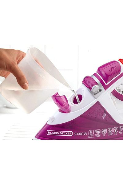 Black&Decker BLACK+DECKER Steam Iron, 2400W, Ceramic Soleplate, 2-Way Auto Shutoff, Variable Steam Control