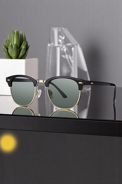 Daniel Klein 100% Polarized Uv400 Protection Black Color Clubmaster Original Men's Sunglasses Dkgg6255C2