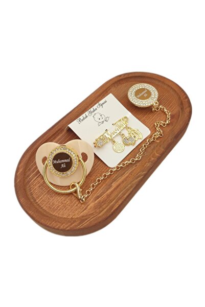 Serap Yılmaz Sahi Isimli Krem Taşlı Silikon Damaklı Bebek Emzik Zinciri Ve Iğ...