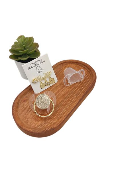 Serap Yılmaz Sahi Coated Crystal Stone Silicone Palate Baby Pacifier and Collar Pin Set (0-6 Months) - 0284