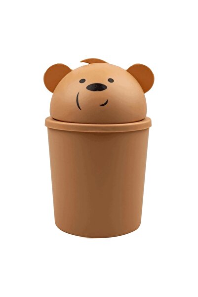 Scream Mini Trash Can 1 Liter Set of 3 Mini Trash Can with Teddy Bear Panda Pattern for Children's Room Office