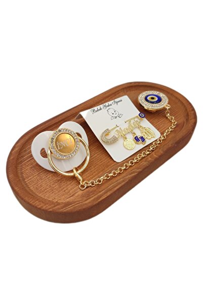 Serap Yılmaz Sahi Isimli Beyaz Renkli Taşlı Silikon Damaklı Bebek Emzik Ve Ya...