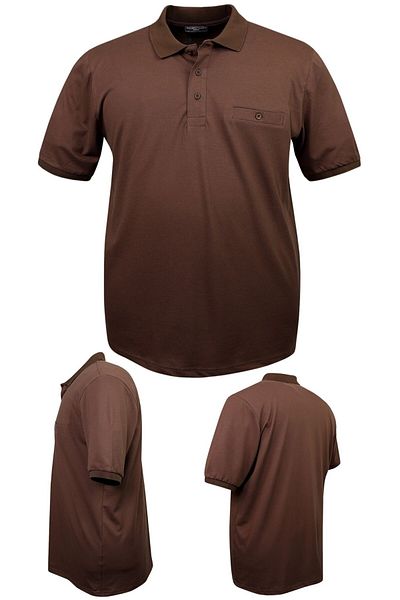 marufshop Men's Large Size 115 - 155 Kilograms Suitable Size Lycra Pique Polo Neck Pocket T-Shirt