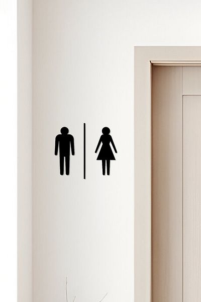 oalpo Wc Sign, Toilet Sign, Women Men Sign, Directional Signs