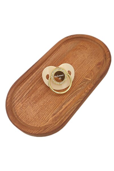 Serap Yılmaz Sahi Isimli Krem Zirkon Taşlı Silikon Damaklı Bebek Emzik 0-6 Ay...