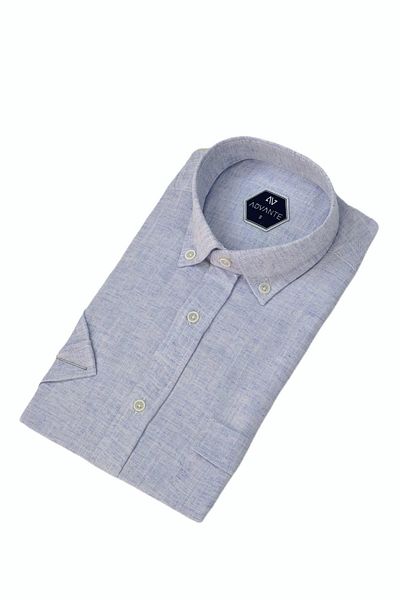 ADVANTE Men's Classic Single Pocket Short Sleeve Shirt Bgl-St04557