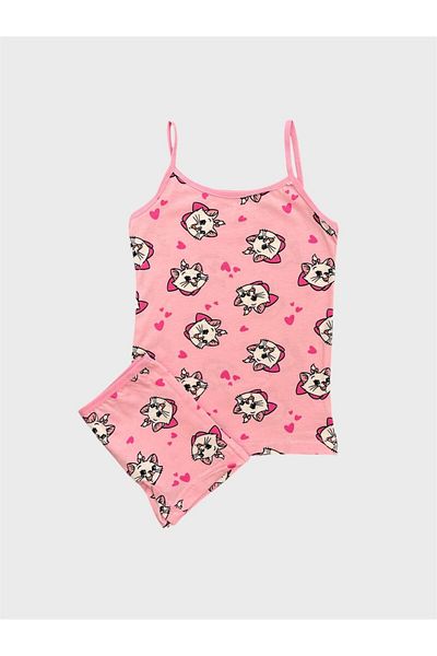elmas kids Set boxer pentru fete din bumbac, culoare roz, cu model de inimă de pisică