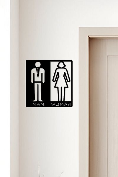 oalpo Wc Sign, Toilet Sign, Women Men Sign, Directional Signs
