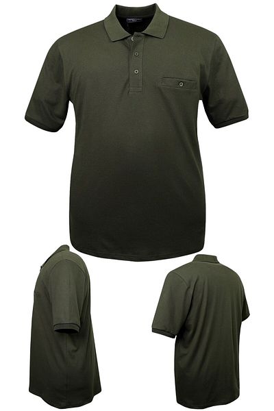 marufshop Men's Large Size 115 - 155 Kilograms Suitable Size Lycra Pique Polo Neck Pocket T-Shirt