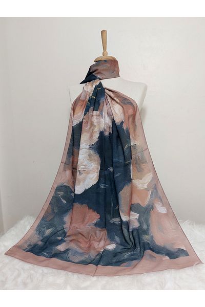 istanbul prensesleri Pattern Watercolor Crepe Cotton Shawl High Quality, Fine Texture Soft Chiffon