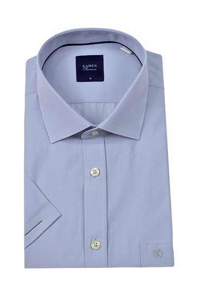 KAMER Men's Classic Dobby Short Sleeve Shirt 9402 Bgl-St04575