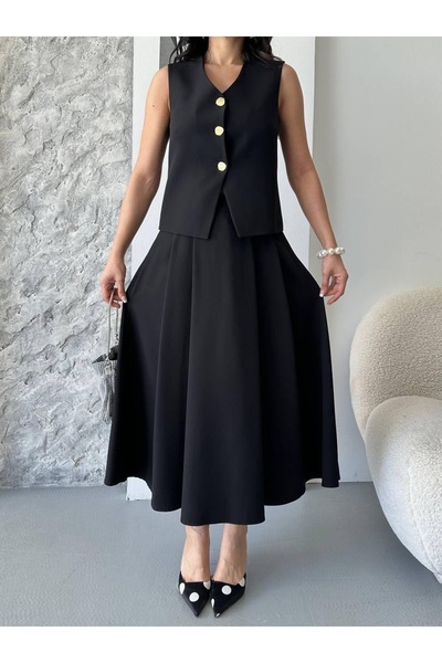 Ekim Store Κοστούμι με διπλό σακάκι με ίσια φούστα