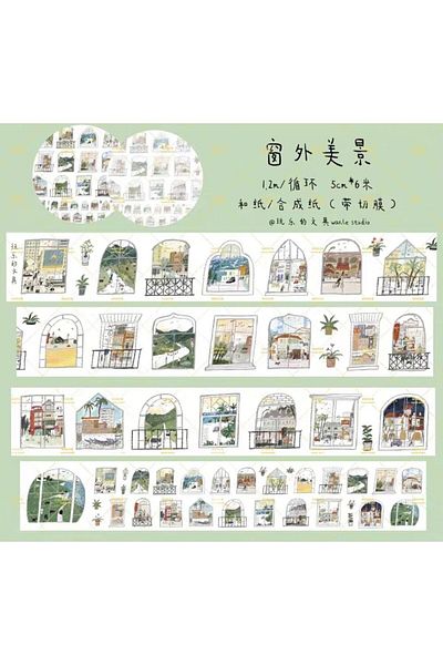 İthal L25-120Cm Self Cutting Beautiful Landscape Washi Tape