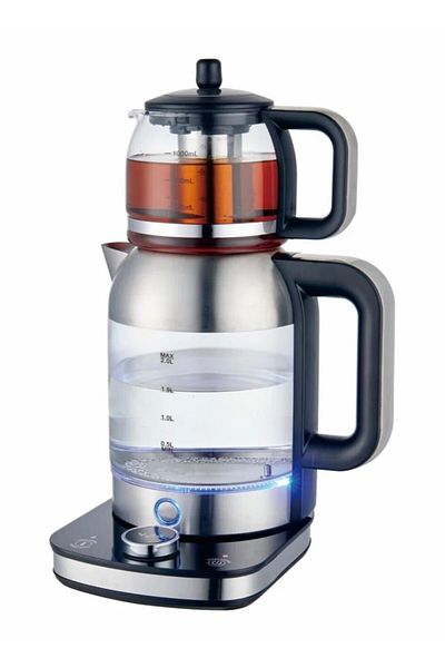 Dessini Electric Tea Maker 2.0L Glass Kettle & 1.0L Teapot, Keep Warm, SS Filter, Dual Layer Base