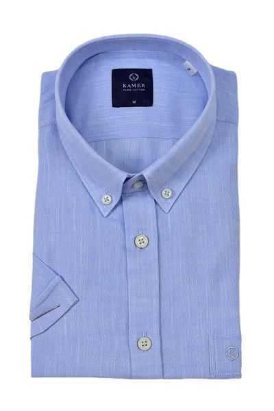 KAMER Men's Classic Short Sleeve Shirt Cotton 9415 Bgl-St04581