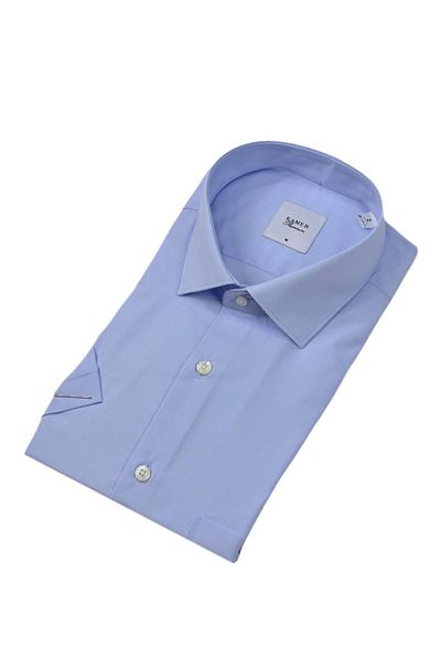 KAMER Men's Classic Solid Color Short Sleeve Shirt Cotton 9400 Bgl-St04582
