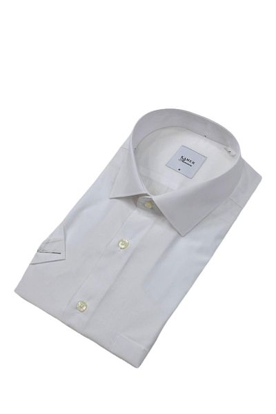 KAMER Men's Classic Solid Color Short Sleeve Shirt Cotton 9400 Bgl-St04582