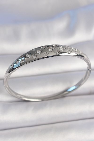 Skygo Brass Silver Color Zircon Stone Star Embroidered Women's Handcuffs - Tj-Bb6923