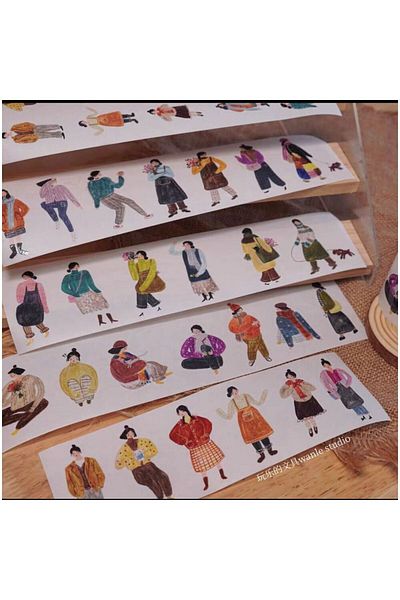 İthal L20-180Cm Self Cutting Winter Girl Washi Tape