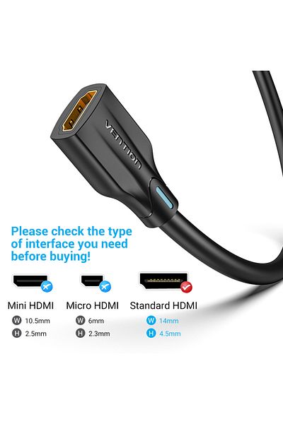 Vention HDMI2.1 Extension Cable 1.5M Black