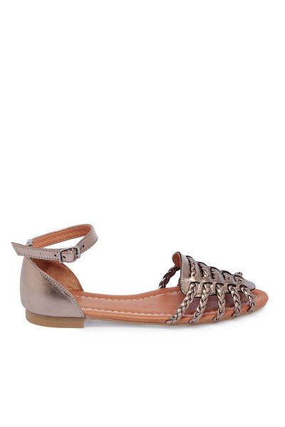 CUCA Genuine Leather Hair Braid Daily Women's Sandals