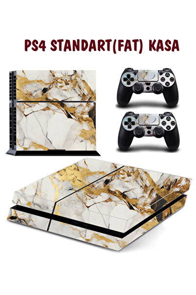 KT Decor Mermer Desenli Playstation 4 Full Sticker Kaplama Seti