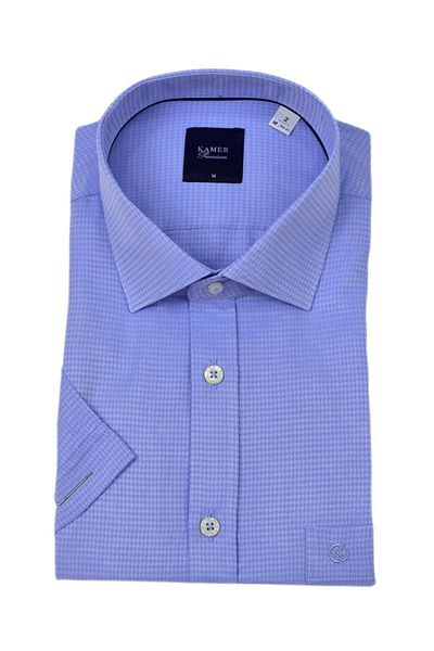 KAMER Men's Classic Dobby Short Sleeve Shirt 9406 Bgl-St04574