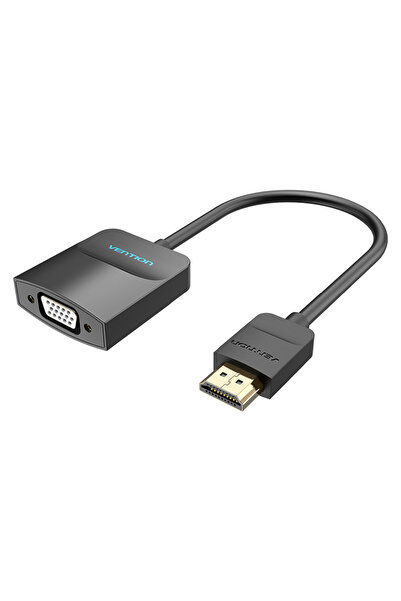 Vention محول HDMI إلى VGA مع منفذ صوت أنثى ومصدر طاقة 0.15 متر أسود