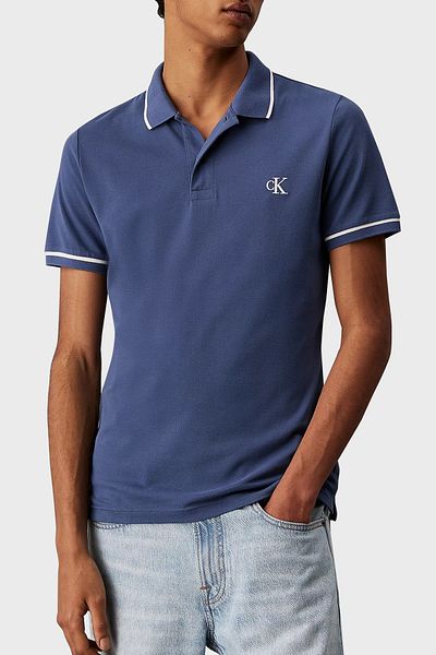 Calvin Klein Cotton Slim Fit Buttoned Collar Polo t Shirt J30J315603Ck1 Men's Polo Collar t Shirt J30J31