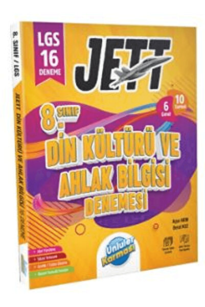 Ünlüler Karması Yayınları 8. Sınıf Din Kültürü ve Ahlak Bilgisi JETT 16 Deneme / Ayşe Akın / Ünlüler Karması / 9786256529694