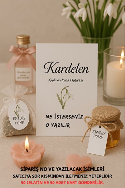 Emtory Home 50 Adet Anahtarlık Kartı ve Jelatin - Bileklik Kartı - Davetiye Kartı 10x15cm - Hediye Kartı