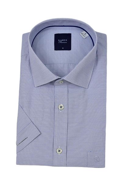 KAMER Men's Classic Eyelet Pattern Short Sleeve Shirt 9404 Bgl-St04573