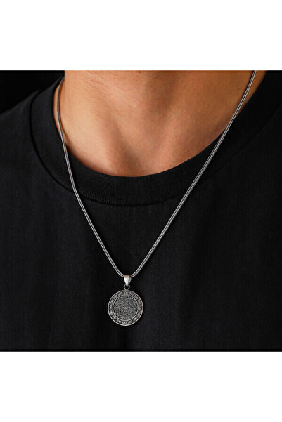 shop Ayetel Kursi Muskalık Ve Çevşen 925 Ayar Gümüş Erkek Kolye