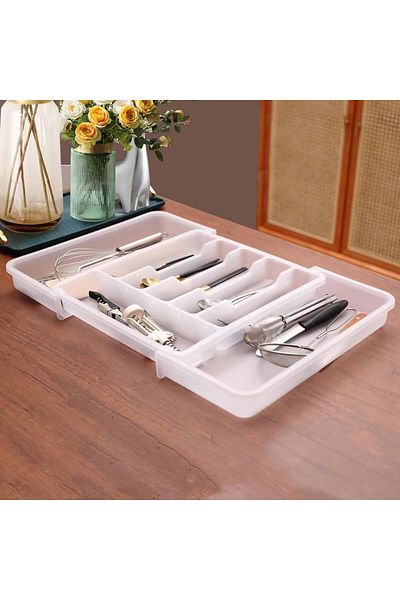 Generic Tazweeq Kitchen Utensil Drawer Organizer, Kitchen Expandable Cutlery Tray, Cutlery Drawer Organizer